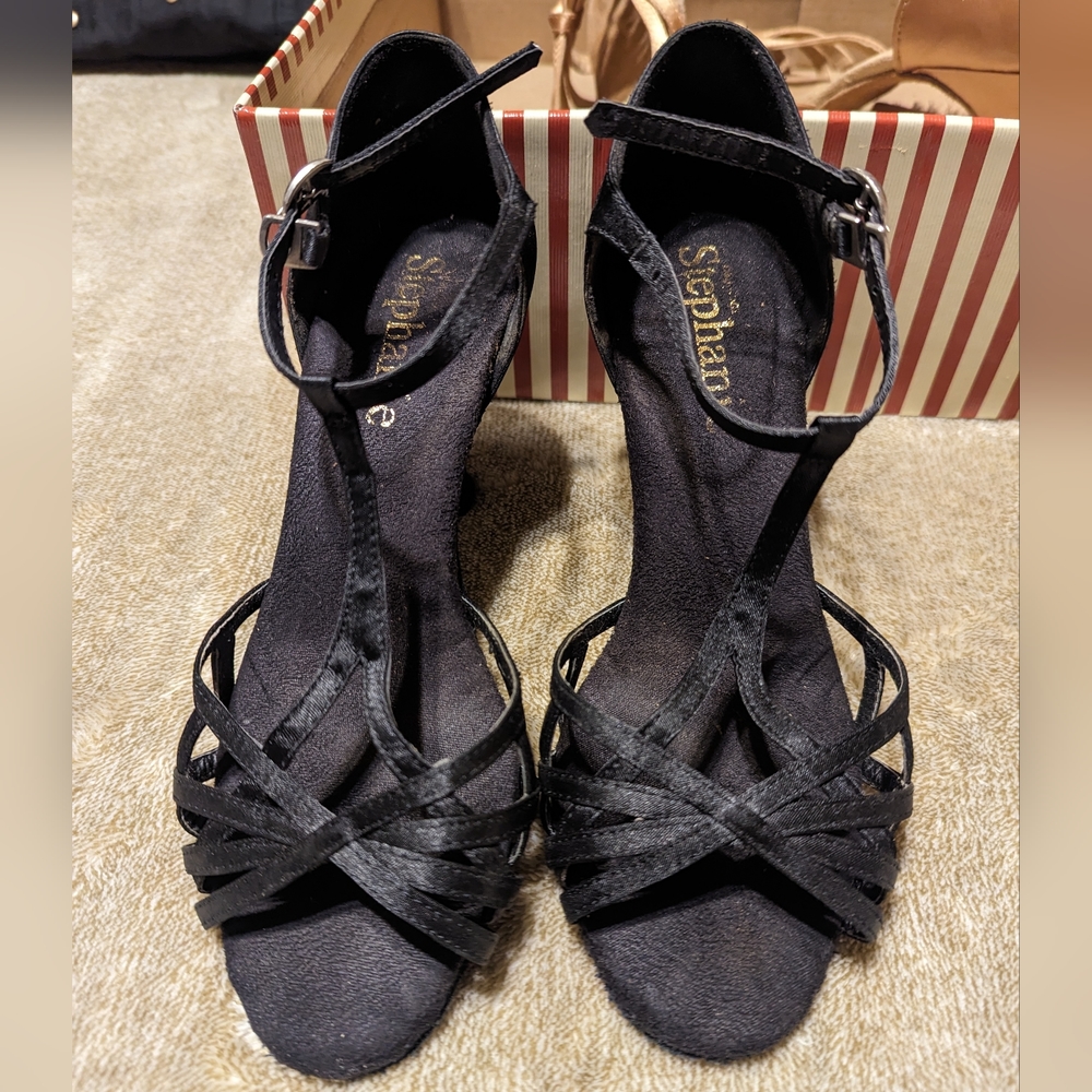 Black Stephanie Ballroom Dance Shoes 2.5 inch heel